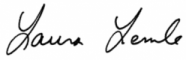 Laura Lemle' signature for the Founder's Welcome letter