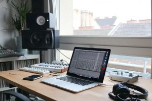 Computer with audio and sound equipment